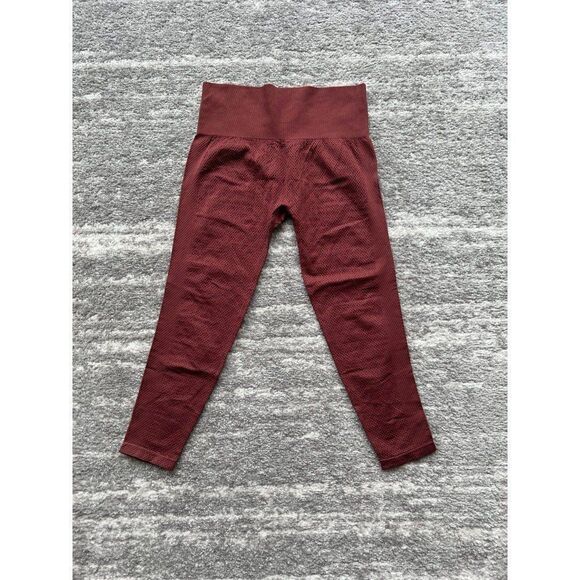 Zella Women Small Red Brown Casual Athletic Activewear Textured Leggings - Picture 1 of 6